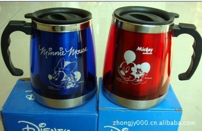 【光面雙層保溫杯 可印字保溫杯 米奇保溫杯 促銷廣告禮品定制】價格,廠家,圖片,保溫杯、保溫桶,長沙欣茂文化傳播禮品部-